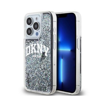 shumee Ovitek DKNY Liquid Glitter Big Logo – iPhone 15 Pro (črn)
