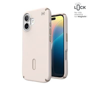 Speck Ovitek Speck Presidio2 Pro ClickLock & MagSafe - iPhone 16 (bela kost / staro zlato / lešnikovo rjava)