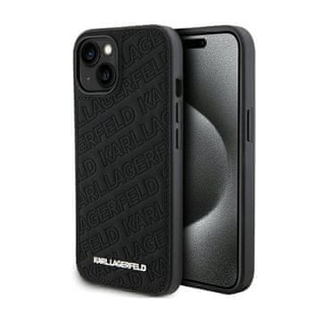 Karl Lagerfeld Prešit ovitek Karl Lagerfeld z vzorcem K - iPhone 15 Plus (črn)