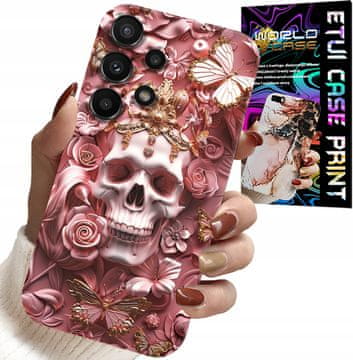 shumee OVITEK ZA SAMSUNG GALAXY A13 4G - ŽENSTVENO, MODNI VZORCI, LOBANJA Z VRTNICAMI