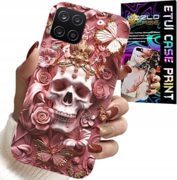 shumee OVITEK ZA SAMSUNG A12 / M12 - ŽENSTVENO, MODNI VZORCI, LOBANJA Z VRTNICAMI