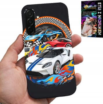 shumee OVITEK ZA SAMSUNG GALAXY A56 5G - ŠPORTNI AVTOMOBILI, DIRKALNO OVITEK + STEKLO