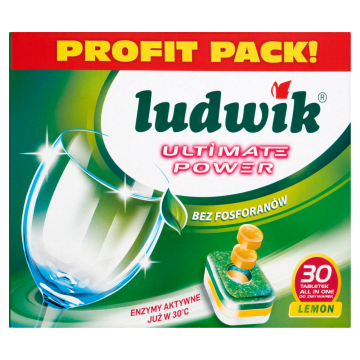 shumee Ludwik Ultimate Power: Tablete za pomivalni stroj brez fosfatov 30 kosov