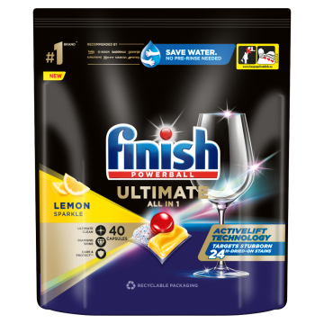 shumee Finish Ultimate Lemon - Kapsule za pomivalni stroj 40 kosov - Globinsko čiščenje