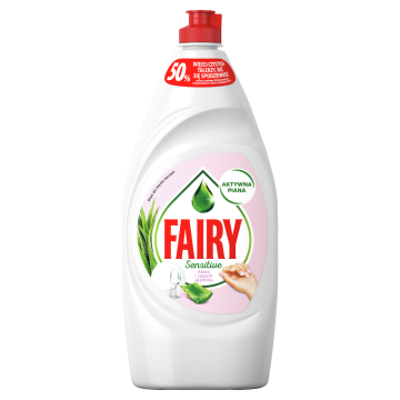 shumee Tekočina za pomivanje posode Fairy - občutljiva koža, aloe vera in roza jasmin, 900 ml
