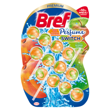 shumee Bref Wc Perfume Switch, obešalnik za straniščno školjko in dišave, Juicy Peach-Apple, 3 x 50 g