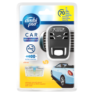 shumee Začetni komplet osvežilca zraka za avto Ambi Pur Car Anti Tobacco, 1 kos