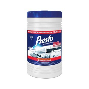 shumee Presto Professional univerzalni dezinfekcijski robčki v tubi, 150 kosov.