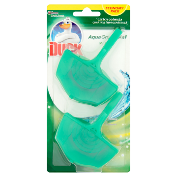 shumee Dvojni obešalnik za straniščno školjko Duck Aqua Green 4v1 80 g (2 x 40 g)
