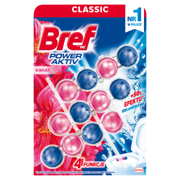 shumee Bref Power Aktiv - obešalnik za stranišče, cvet, 3x50g - čistoča in svežina