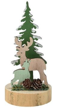 shumee Božična figurica 8x16,5cm jelenček ob božičnem drevesu na deblu