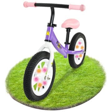 shumee Vijolično poganjalo z 12 kolesi in LED lučmi, jeklenim okvirjem za deklice