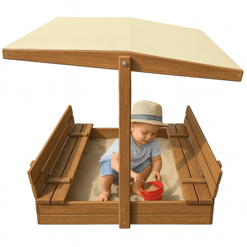 shumee Senčnik za peskovnik, lesen peskovnik, 120 cm, otroški