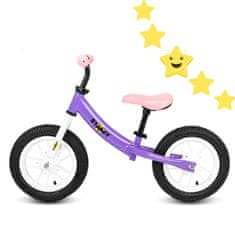 shumee Vijolično poganjalo z 12 kolesi in LED lučmi, jeklenim okvirjem za deklice