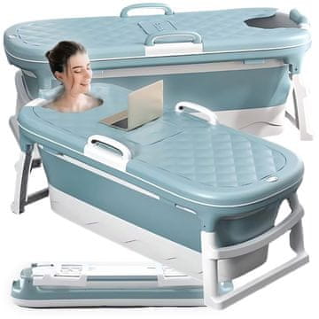 shumee Zložljiva vodoodporna kopalna kad XL 138 cm modre barve