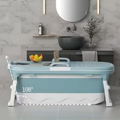 shumee Zložljiva vodoodporna kopalna kad L 115 cm modre barve