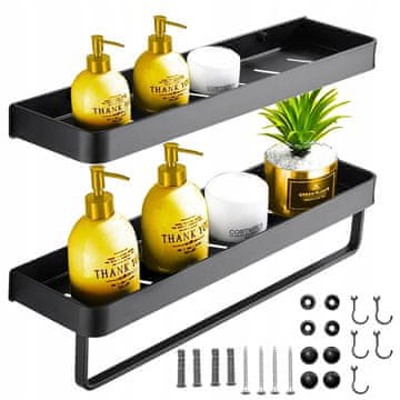 shumee Kozmetična polica M1 60 cm - črna