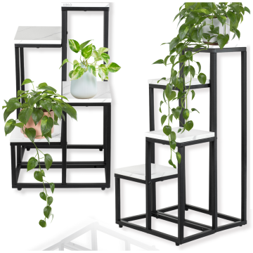 shumee Stoječe stojalo za rože, stojalo za rože, lonci za rastline, 4 police, loft stil