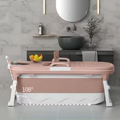 shumee Zložljiva vodoodporna kopalna kad L 115 cm roza