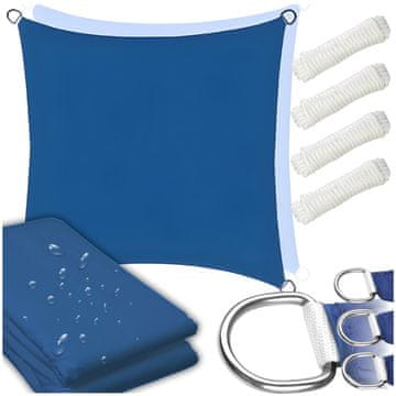 shumee Tenda s kvadratnim jadrom, temno modra, vodoodporna, 5x5 m