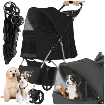 shumee Voziček PetJet za pse, mačke in živali do 20 kg, zložljivo vodilo za prenašanje