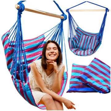 shumee Brazilska viseča mreža za vrt, gugalni fotelj z blazinami, boho XL
