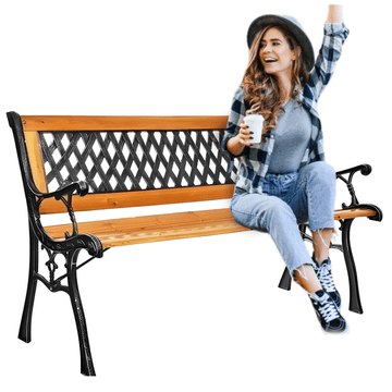 shumee Lesena vrtna klop, kovinska parkovna klop, pokopališka klop z naslonjalom, velika