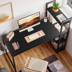 shumee Črna loft računalniška miza s kovinskimi policami za igranje iger in šolsko uporabo