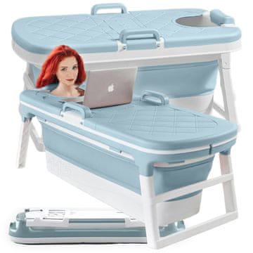 shumee Zložljiva vodoodporna kopalna kad L 115 cm modre barve