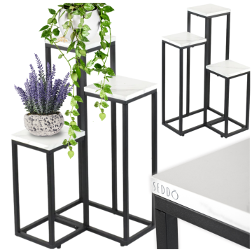 shumee Kovinsko stoječe večplastno stojalo za rože za lončke, rože, rastline, polico, stojalo