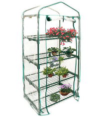 shumee Mini balkonski vrtni rastlinjak s 4 policami, večnadstropna polica za zelenjavni vrt, herbarij