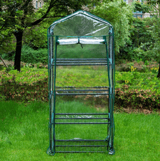 shumee Mini balkonski vrtni rastlinjak s 4 policami, večnadstropna polica za zelenjavni vrt, herbarij