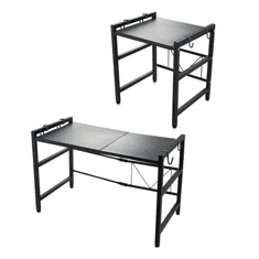 shumee Stojalo za mikrovalovno pečico, raztegljiva polica, teleskopska nastavitev, organizator za podstrešje