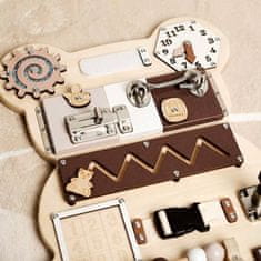 shumee Manipulativna tabla, lesena senzorična igrača, večnamenska, eko 12 v 1