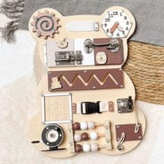 shumee Manipulativna tabla, lesena senzorična igrača, večnamenska, eko 12 v 1