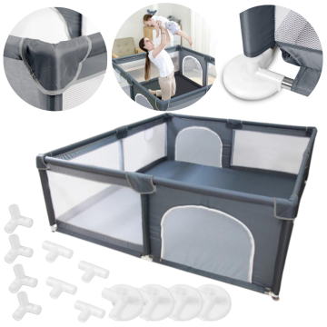 shumee Sivo otroško igrišče, modularno igrišče, suhi bazen s tlemi, 150x180 cm