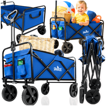 shumee Zložljiv turistični kampirni voziček za plažo Sunshine Blue, 100 kg