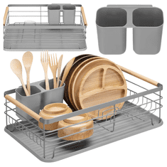 shumee Velik stoječi odcejalnik za posodo, krožnike in jedilni pribor
