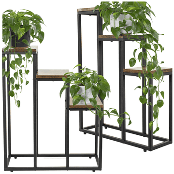 shumee Stoječe stojalo za rože, stojalo za rože, rastline, 3 lonci, rože, podstrešje 68