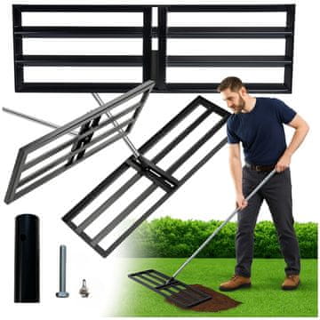 shumee Izravnalnik trate 30x120 cm, jekleni ročni izravnalnik terena