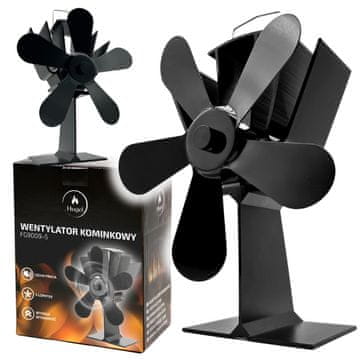 shumee Ventilator za kamin s 5 lopaticami, termoelektrični razdelilnik toplote