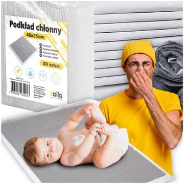 shumee Higienske previjalne podloge za enkratno uporabo, vodoodporna podloga, 45x35, 50 kosov.