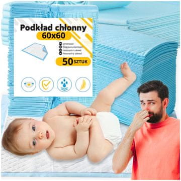 shumee Vpojne blazinice za posteljo, vodoodporne, zaščitna podloga, higienske, močne 50