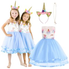 shumee Kostum samoroga za karnevalski ples, dekliški karnevalski kostum Pegaza, dekliški kostum samoroga, velikost 110