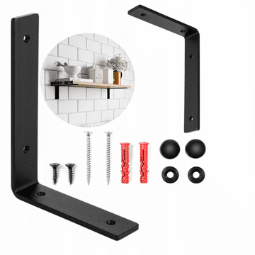 shumee NOSILEC ZA PODSTREŠNO POLICO, KOTNI NOSILEC, ČRN JEKLENI ROČAJ ZA MASIVNO POLICO