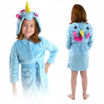 Onesies Otroški kopalni plašč s samorogom za deklice modrega pegaza velikosti S