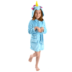Onesies Otroški kopalni plašč s samorogom za deklice modrega pegaza velikosti M