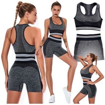 shumee Športni komplet kratkih hlač za fitnes in jogo, dvodelni komplet za telovadnico, velikost XS S