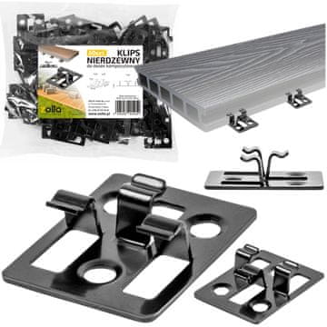 shumee Kovinske pritrdilne sponke za kompozitne terase, 50 kosov