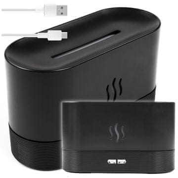 shumee Vlažilec zraka difuzor kamin USB aromaterapija za dnevno sobo črne barve